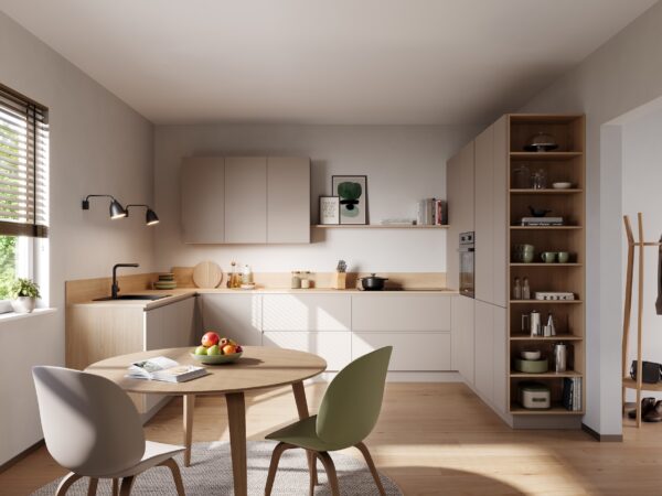 Haecker AURA U-Kueche modern Steinbeige