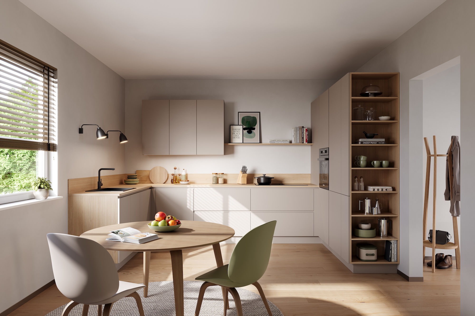 Haecker AURA U-Kueche modern Steinbeige